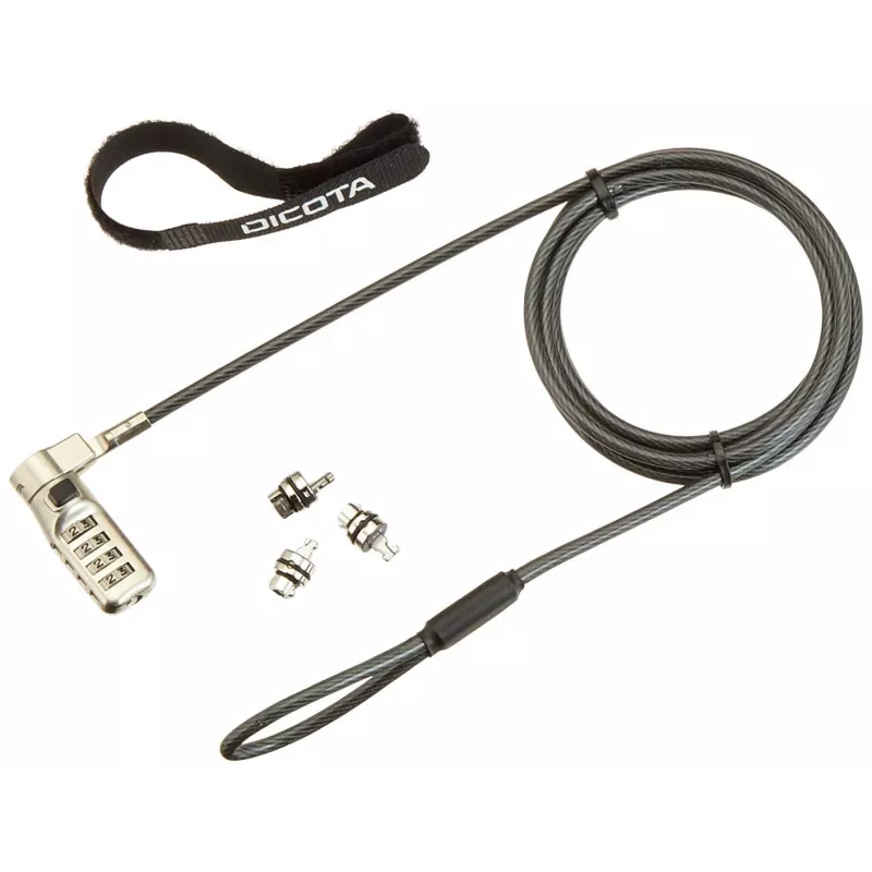 DICOTA D31713 Candado de cable Negro 2 m