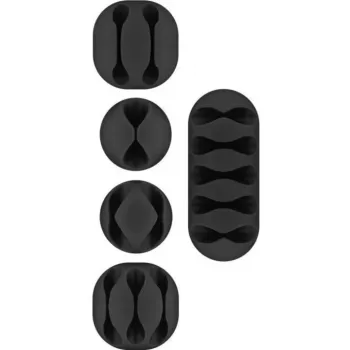 Clip para cables Goobay 70683 Escritorio Pared Negro 5 piezas