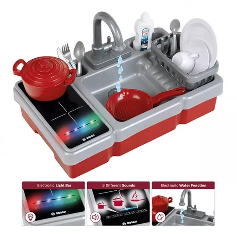 Fregadero de juguete con función de agua y luz KLEIN modelo 7110 — accesorio de cocina de juguete para niños