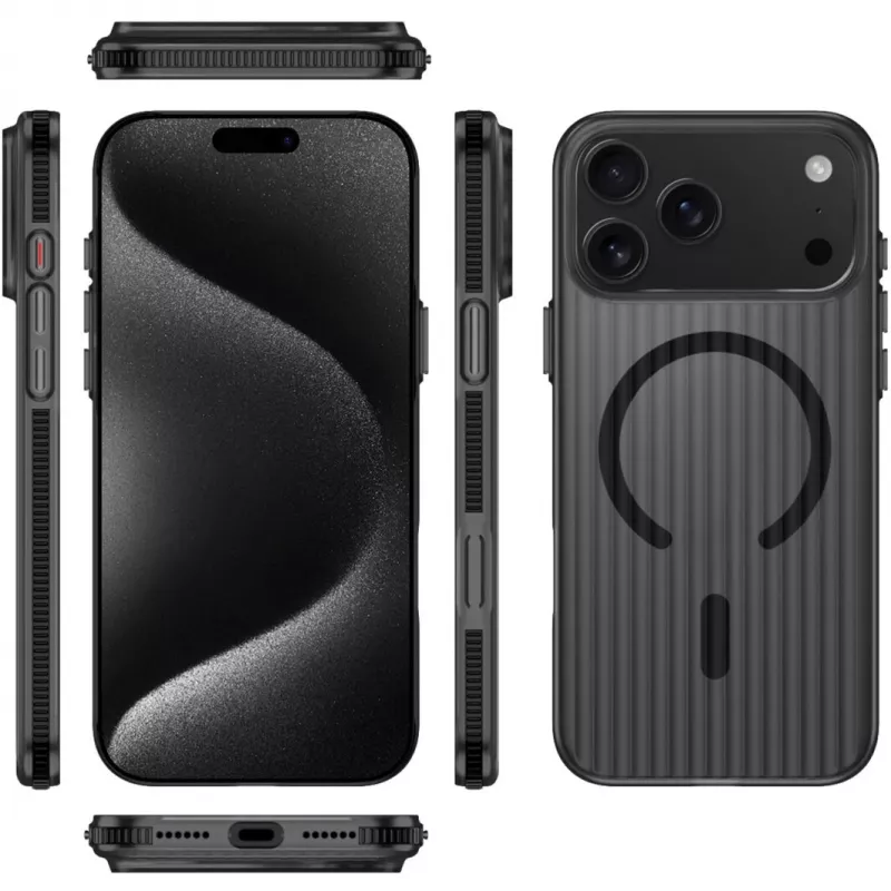 Funda de diseño 4smarts Aero para iPhone 17 Pro Max, negro (541642)