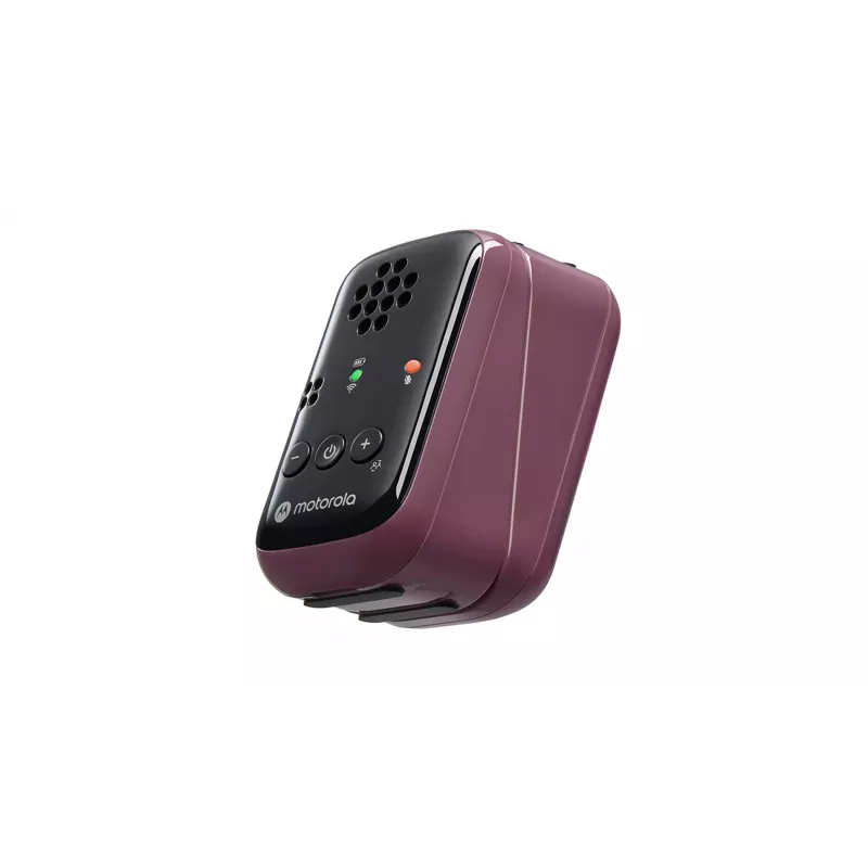 Motorola | Travel Audio Baby Monitor | PIP12 | Sonido HD cristalino; 10 horas de autonomía; El diseño portátil y magnético apaga los dispositivos automáticamente | Rojo burdeos
