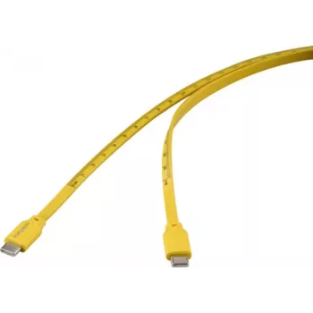 Cable USB Renkforce USB 2.0 conector macho USB-C macho amarillo impresión a medida métrica (RF-6721074)