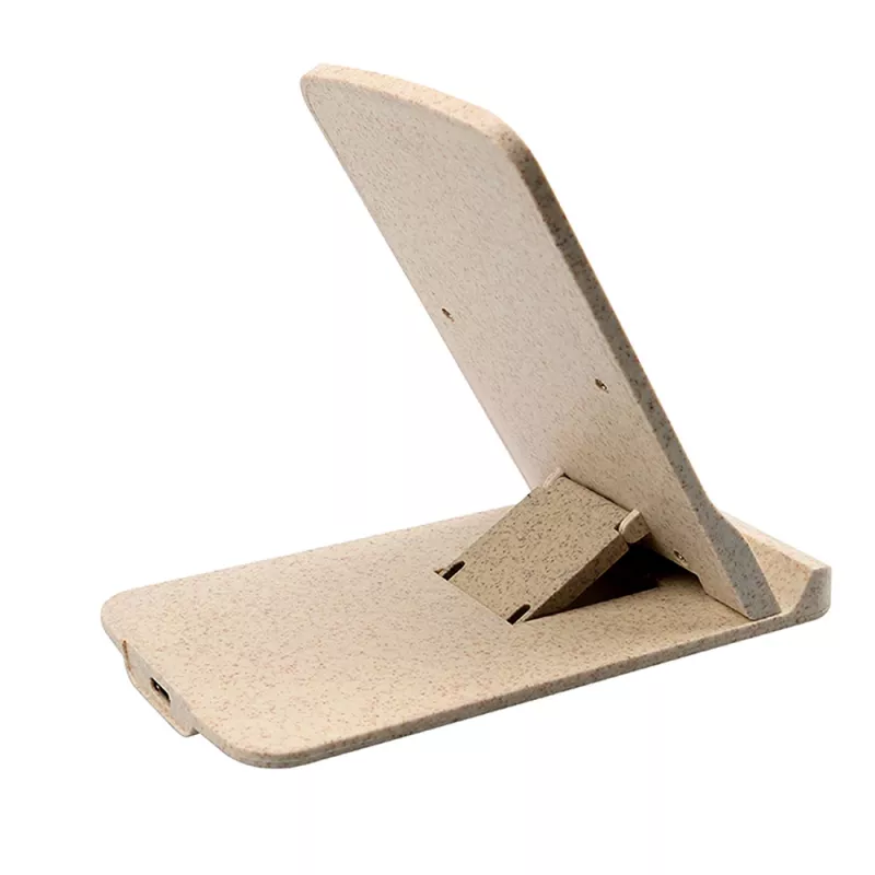 Cargador inalámbrico Tellur TLL151311 15W, base de carga rápida compatible con Qi, crema