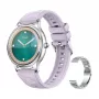Colmi L28 smartwatch, plata-morado, correa de acero plateada
