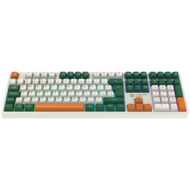 Teclado mecánico inalámbrico CANYON Shadder GKW-11 RGB Blanco