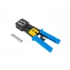 Lanberg NT-0204 crimpadora para conectores pasantes RJ45, RJ12, RJ11, negra/azul