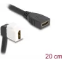 Cable de módulo Keystone DeLOCK HDMI conector hembra a conector hembra 90° acodado 8K 60 Hz 20 cm negro