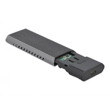 Carcasa externa combo USB Type-C DeLOCK para SSD M.2 NVMe PCIe o SATA - carcasa de almacenamiento - M.2 - tarjeta M.2 NVMe / SATA 10Gb/s - USB 3,2 (Gen 2) (4263