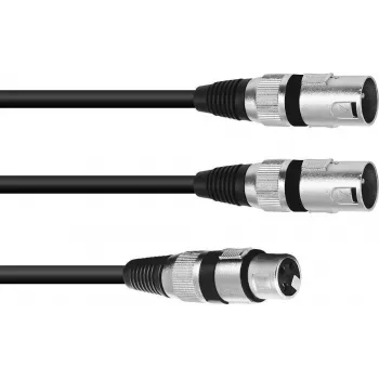 Cable de audio en Y XLR 3 pines macho a 2 x XLR 3 pines macho 1,5 m Omnitronic 30225205
