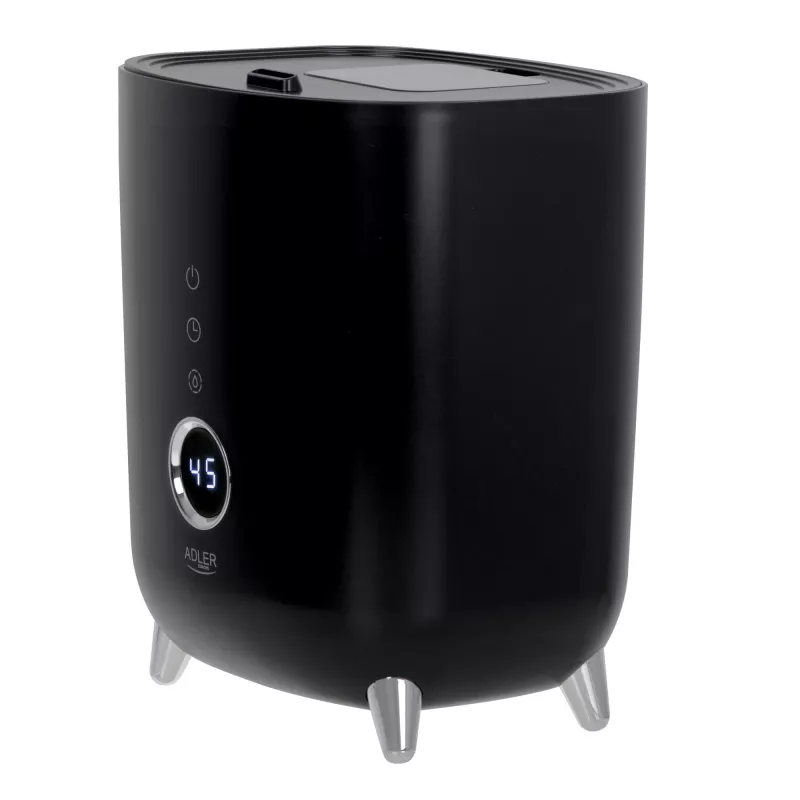Adler | AD 7972 | Humidificador | 23 W | Capacidad del depósito de agua 4 L | Apto para habitaciones de hasta 35 m² | Ultrasónico | Potencia de humidificación 150-300 ml/h | Negro