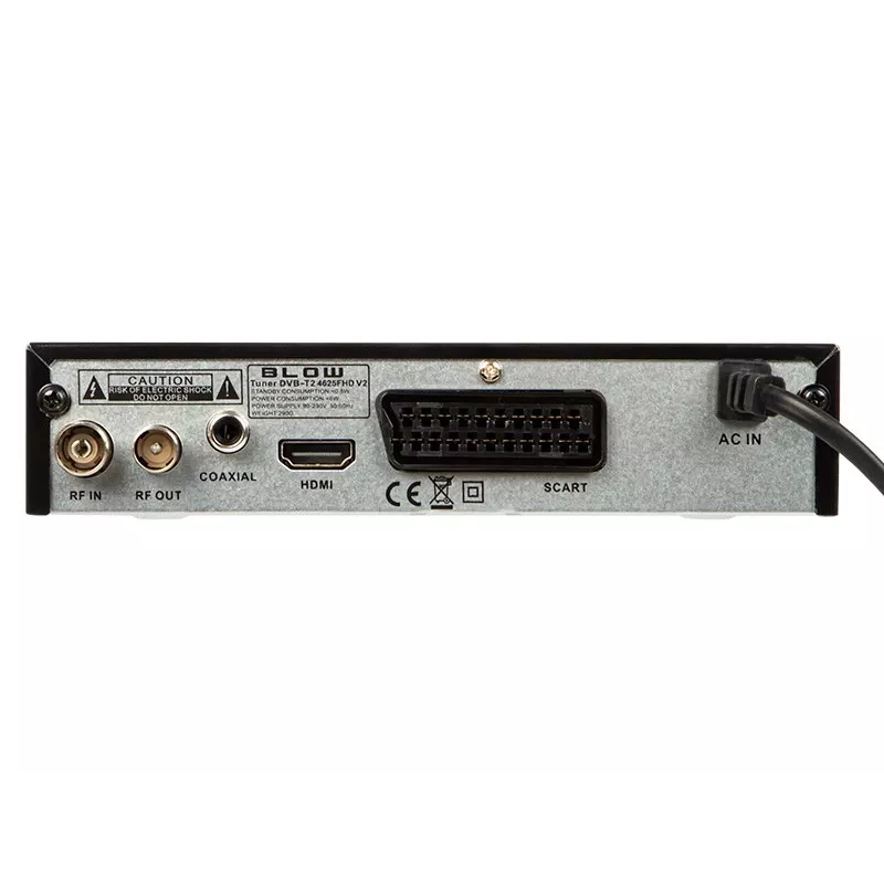 Sintonizador de TV digital BLOW 4625FHD DVB-T2 H.265 Receptor terrestre, HDMI, USB, SCART, Ethernet, S/PDIF