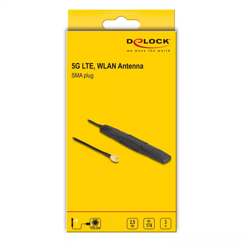 Antena omnidireccional DeLOCK 90101 2,5 dBi SMA 0,6-6 GHz