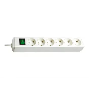 Brennenstuhl 1159520400 Regleta de enchufes 6 tomas 45° blanca con interruptor 3 m cable H05VV-F3G1,5 POS-Reiter (1159520400)