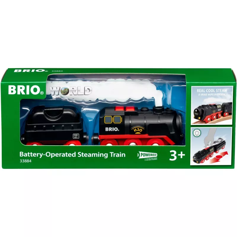 Brio locomotora de vapor a pilas con depósito de agua, a partir de 3 años