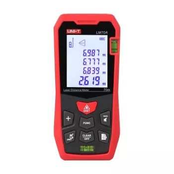 Medidor de distancia láser UNI-T LM70A – rango de medición 70 m, precisión 1 mm