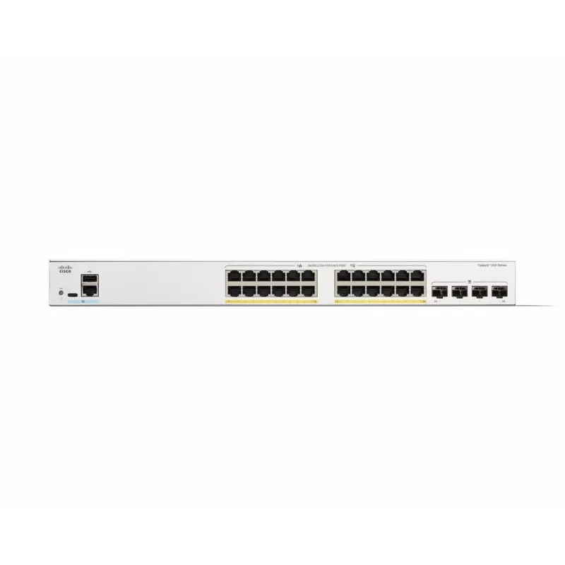 Cisco Catalyst 1300-24P-4G switch gestionado, 24 puertos GE, PoE, 4x1GE SFP, Limited Lifetime Protection (C1300-24P-4G)