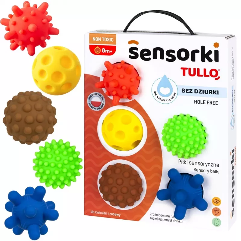Pelotas sensoriales sin agujeros TULLO 5 uds.