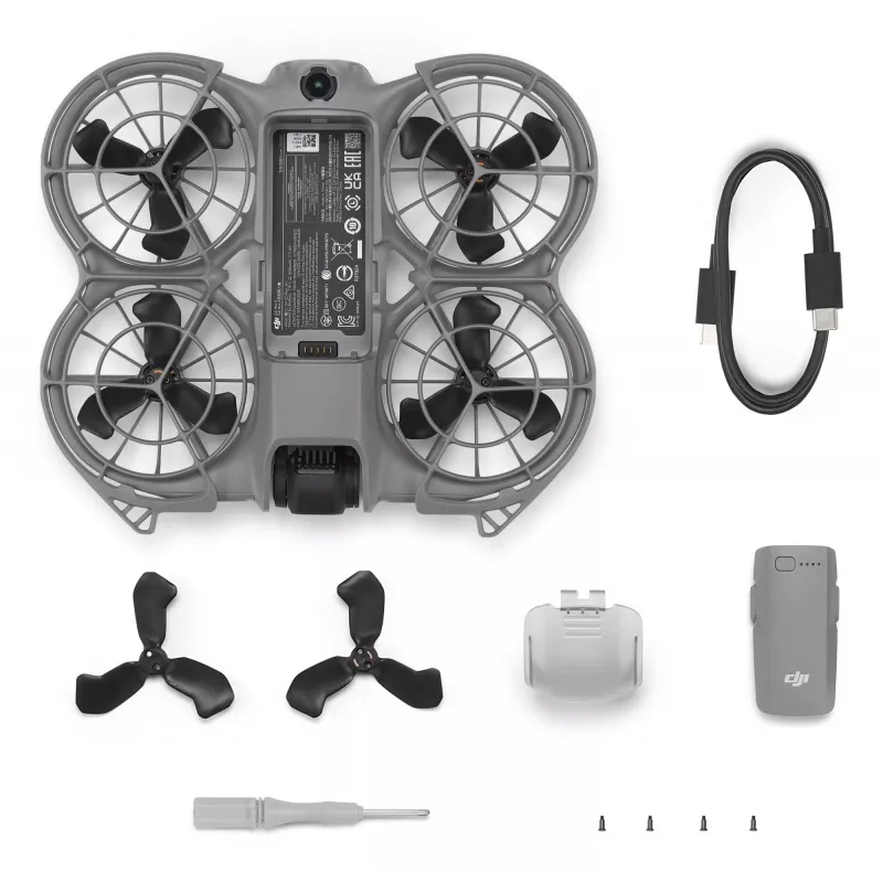 Cuadricóptero DJI Neo 2 — 4 rotores, cámara de 12 MP, vídeo 2688×1512, batería de 1606 mAh, 49 GB de almacenamiento interno, Wi‑Fi y Bluetooth
