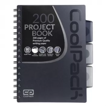 Cuaderno de espiral A5 Coolpack gris