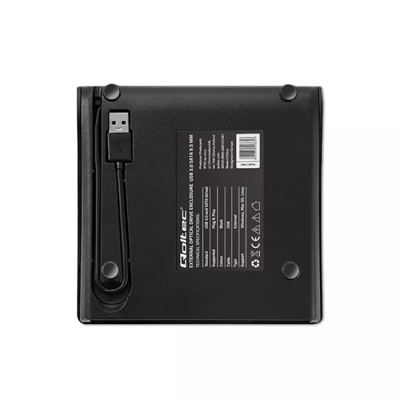 Carcasa para unidad óptica CD/DVD SATA, USB 3.0, 9,5 mm