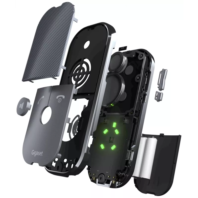 Teléfono IP Gigaset ION gris — terminal inalámbrico, 1 línea, batería NiMH AAA, tiempo de conversación 14 h, en espera 280 h