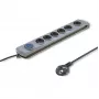 Protección contra sobretensiones QOLTEC 50199 — 6 tomas, cable de 5 m