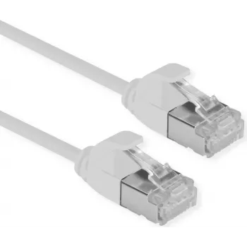 ROLINE Verde – Cable de red – RJ-45 (M) a RJ-45 (M) – 2 m – U/FTP – CAT 6a – libre de halógenos, moldeado, sin enganches, stranded – Gris (21.44.3305)