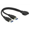 Cable USB DeLOCK 0,25m USB3.0/2xUSB3.0 83910