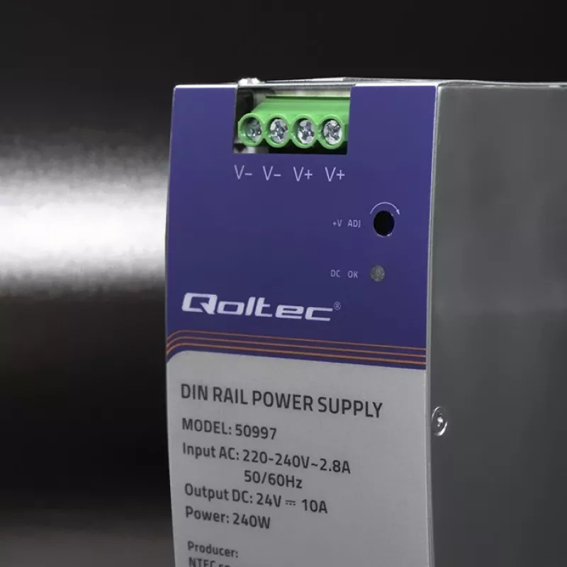 Fuente de alimentación para carril DIN QOLTEC 50997 240W 24V 10A