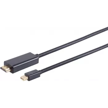 Adaptador de cable de vídeo S/CONN 10-53045 3 m Mini DisplayPort HDMI negro