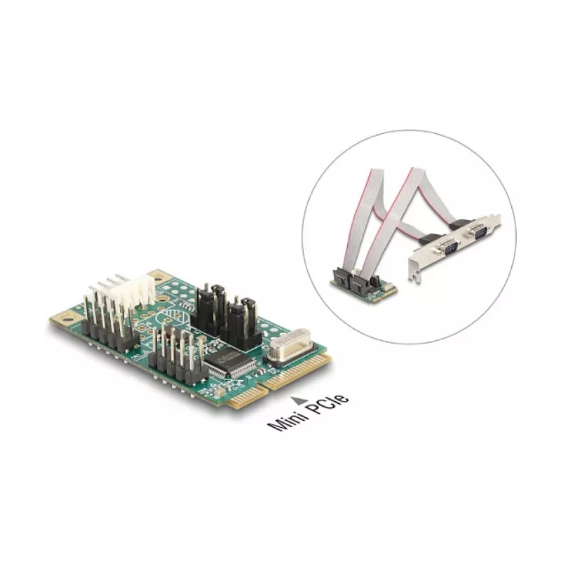 Adaptador DeLOCK 95276 Interno RS-232 Mini PCI Express Verde