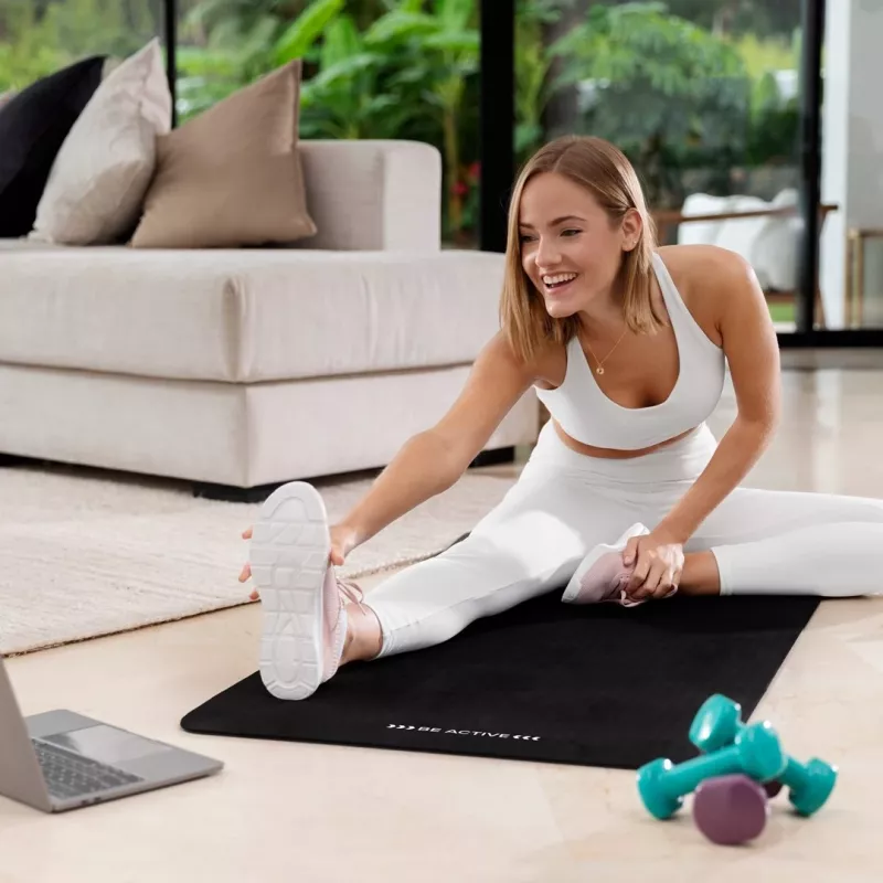 Rebel Active RBA-3151-BK esterilla de gimnasia, TPE, 183 x 61 cm, 6 mm, negro