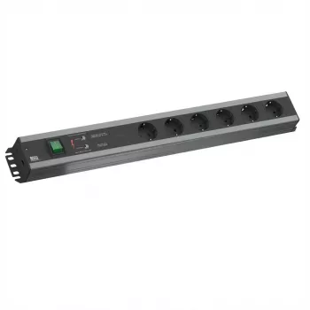 Unidad de distribución de alimentación Bachmann 300.011 6 tomas AC 2U negro gris