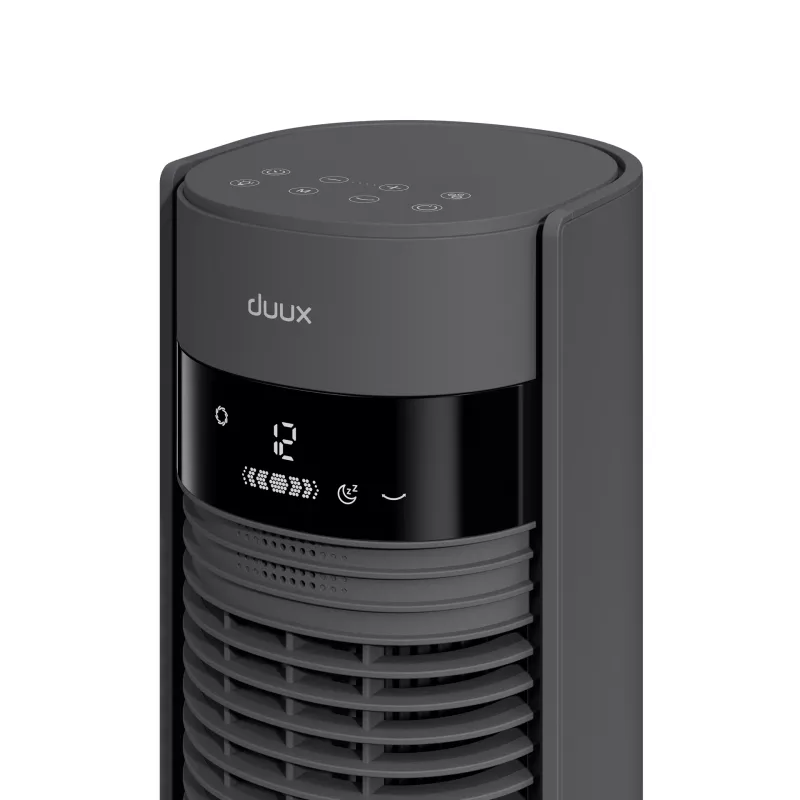 Ventilador de torre Duux Fan | Elevate | Gris | Diámetro 29 cm | Niveles de velocidad 12 | Oscilación | 4-40 W