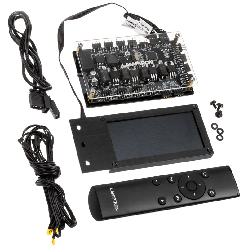 Controlador de ventilador y RGB Lamptron RW460 para sistemas de refrigeración líquida — Negro