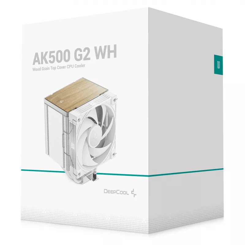 Disipador de aire para procesador DeepCool AK500 G2 WH, ventilador de 120 mm, presión de aire máx. 3,33 mmH2O, 117×129×159 mm, blanco