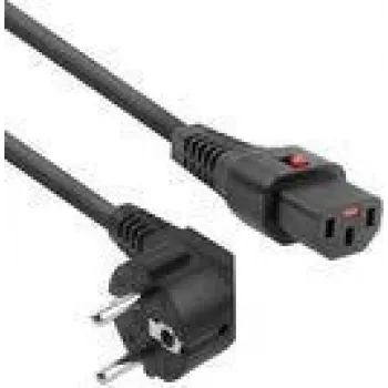 ACT cable de alimentación CEE 7/7 conector macho (acodado) – C13 IEC Lock negro 3 m, EL234S