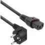 ACT cable de alimentación CEE 7/7 conector macho (acodado) – C13 IEC Lock negro 3 m, EL234S