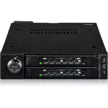 Adaptador para bahía de unidad icy dock MB092VK-B para 2 SSD NVMe U.2 / U.3 de 6,3 cm en bahía de 3,5 pulgadas (negro)