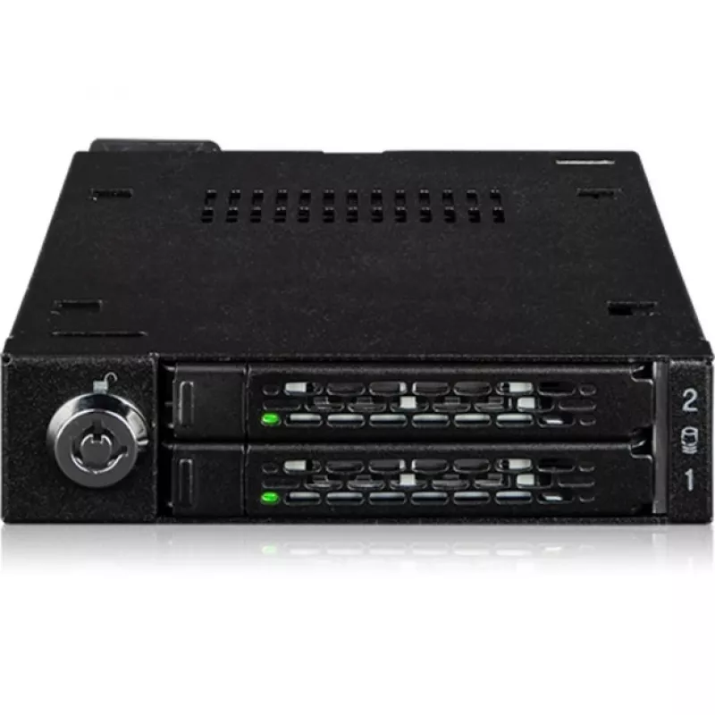 Adaptador para bahía de unidad icy dock MB092VK-B para 2 SSD NVMe U.2 / U.3 de 6,3 cm en bahía de 3,5 pulgadas (negro)