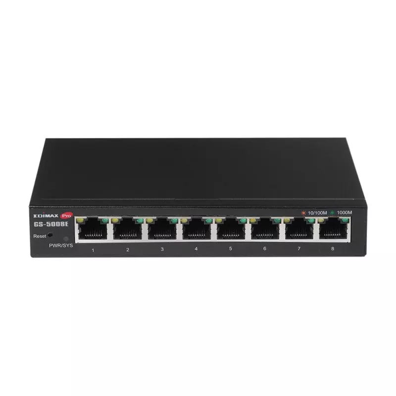 Switch de red Edimax GS-5008E gestionado Gigabit Ethernet (10/100/1000) Negro