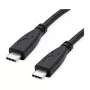 ROLINE RM Cable USB 3.2 Gen 2, C-C, ST/ST, 4K UHD-1, 10Gbit/s, Emark, 100W, negro, 0,5 m