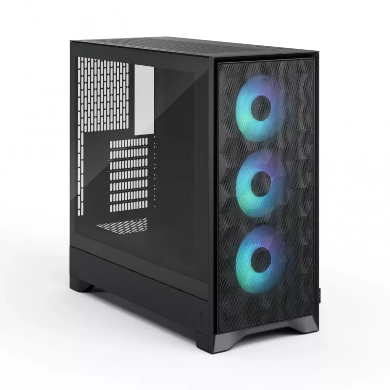 Caja para PC Fractal Design Pop 2 Air negro TG RGB Midi Tower – ATX/Micro-ATX/Mini-ITX, 3x120mm frontales, 1x120mm trasero, bahías de 2,5 inch y 3,5 inch