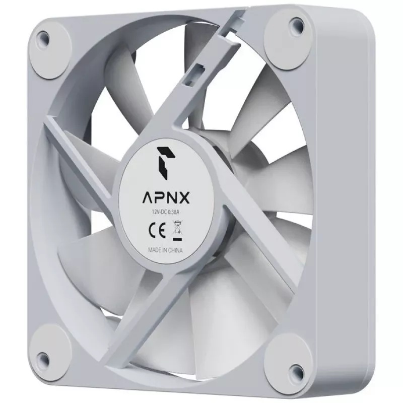 Ventilador APNX FP1-120-R PWM ARGB blanco 120mm, control PWM, iluminación ARGB