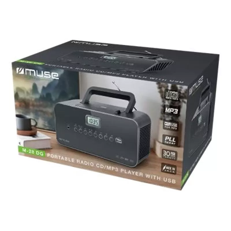 Muse M-28 DG reproductor de CD portátil negro