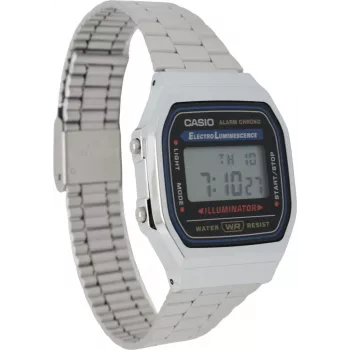 Reloj digital CASIO A168WA unisex plateado – resistente al agua, pantalla LED