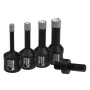 Set de sierras de corona Dedra DED1592SZ01 — coronas de diamante 6, 8, 10, 12 mm con adaptador