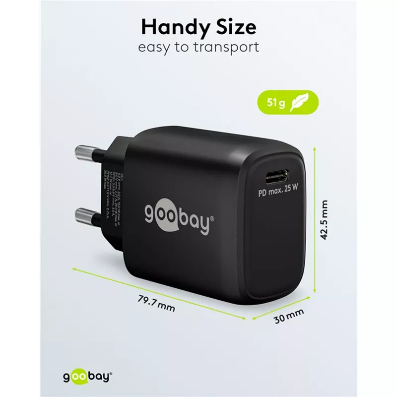 Goobay 65367 cargador interior AC para portátil smartphone tablet negro