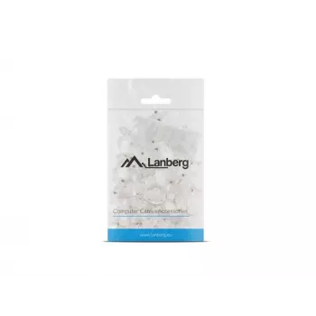 Conector macho RJ-45 LANBERG PLU-6000 para cable Cat6 U/UTP, transparente/blanco, pack de 100