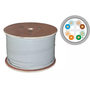 Cable de red Q-LANTEC KIF6PVC305Q Cat.6A F/UTP 305m gris, 23 AWG hilo, funda de PVC, 250 MHz